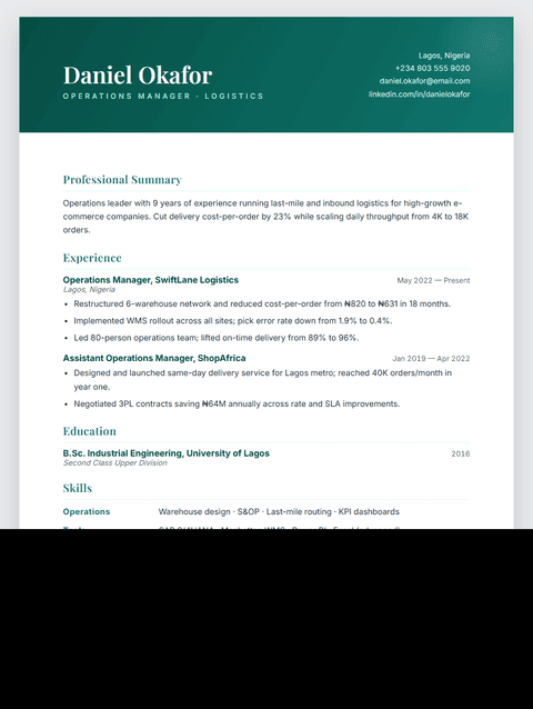 Two-Tone resume template