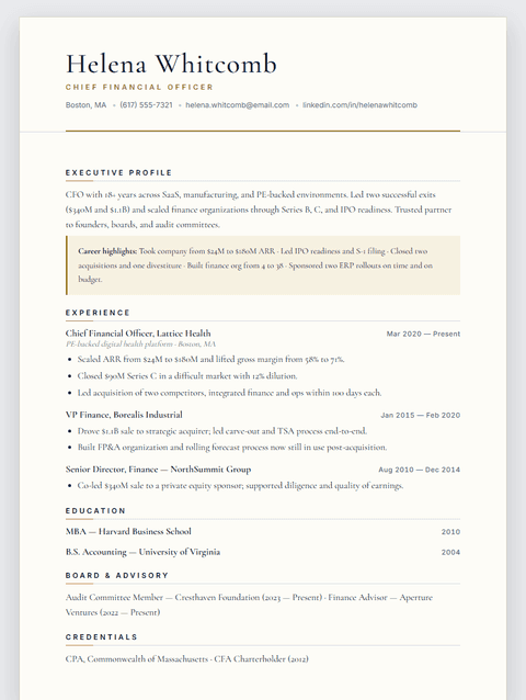 Executive Slate resume template